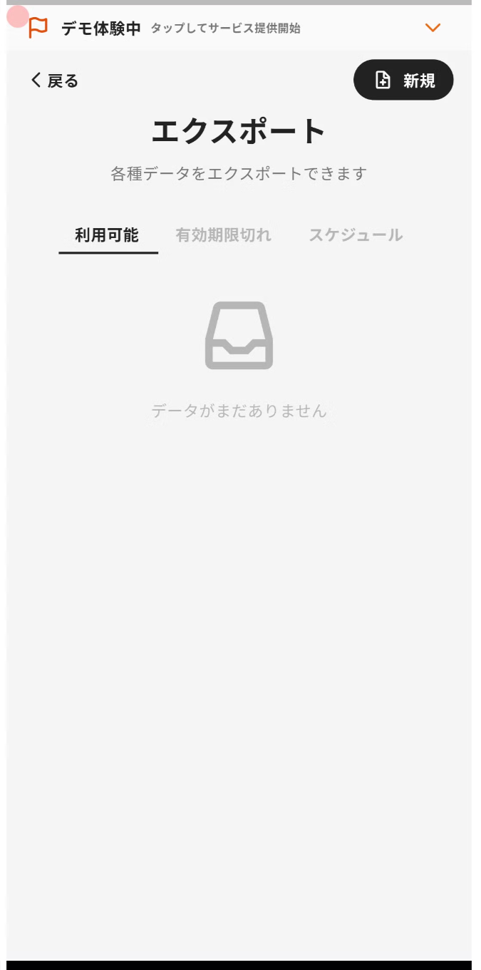 Export screen